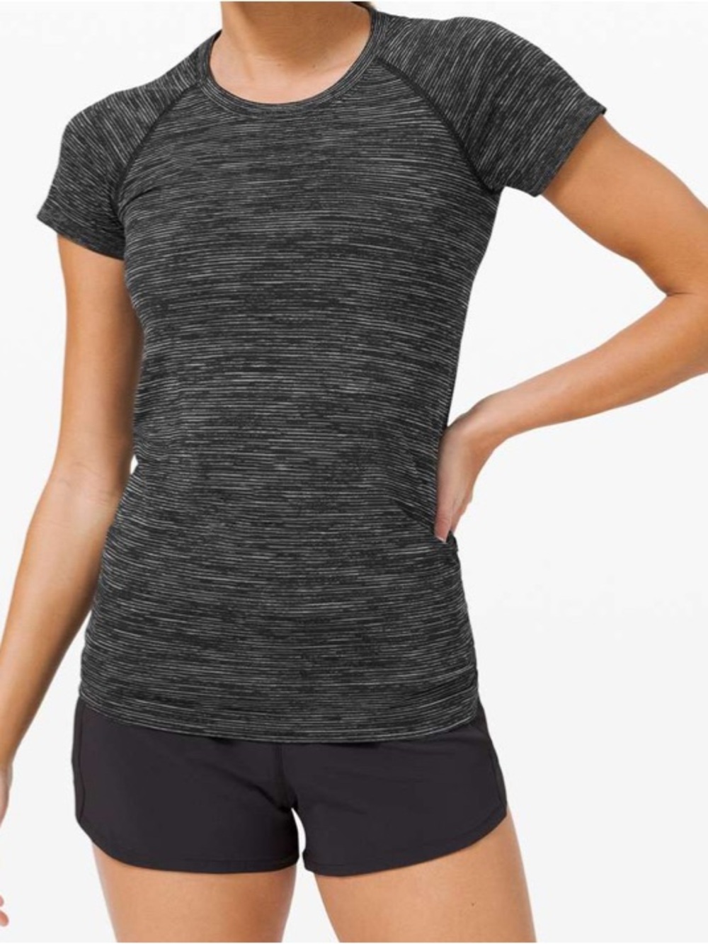 Lululemon Swiftly Tech Short Sleeve Heathered Black